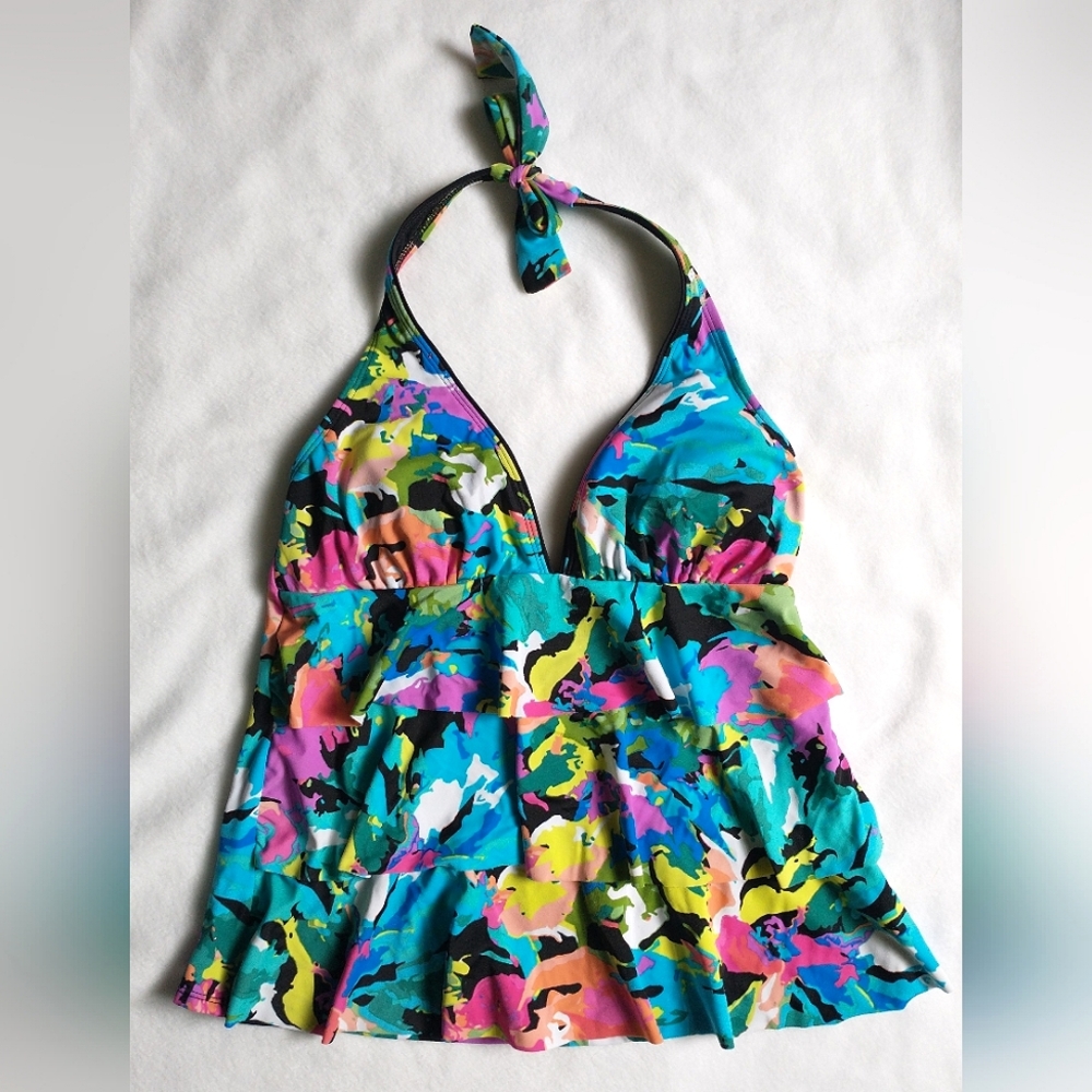 Kim Rogers Ruffle Tankini Top Small